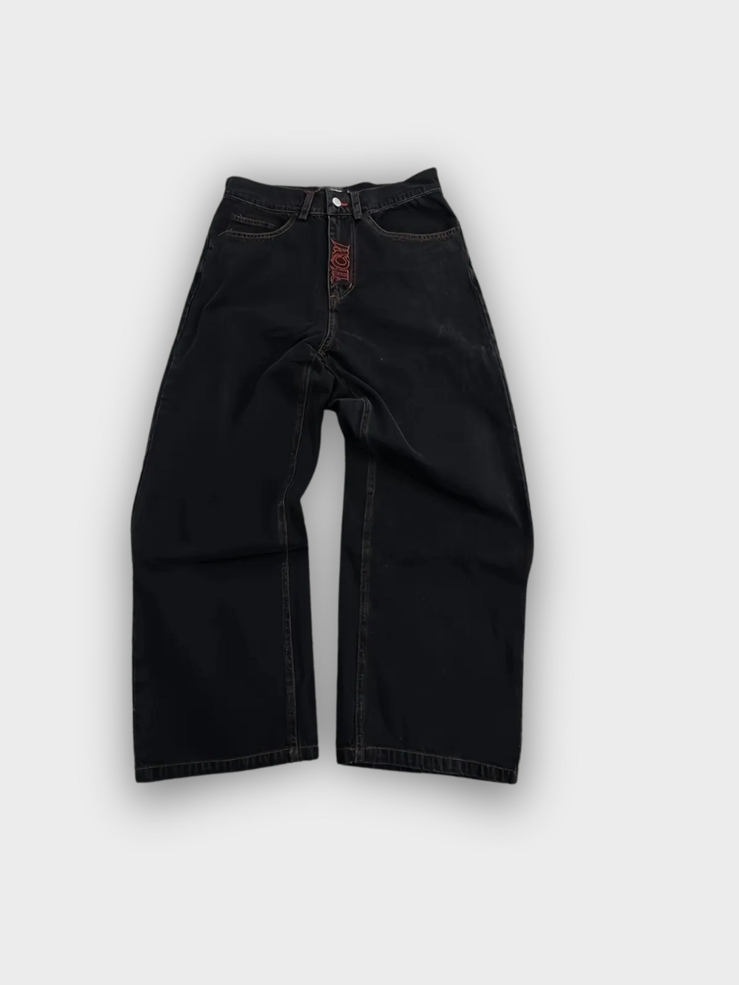 Valora Embroidered Baggy Jeans