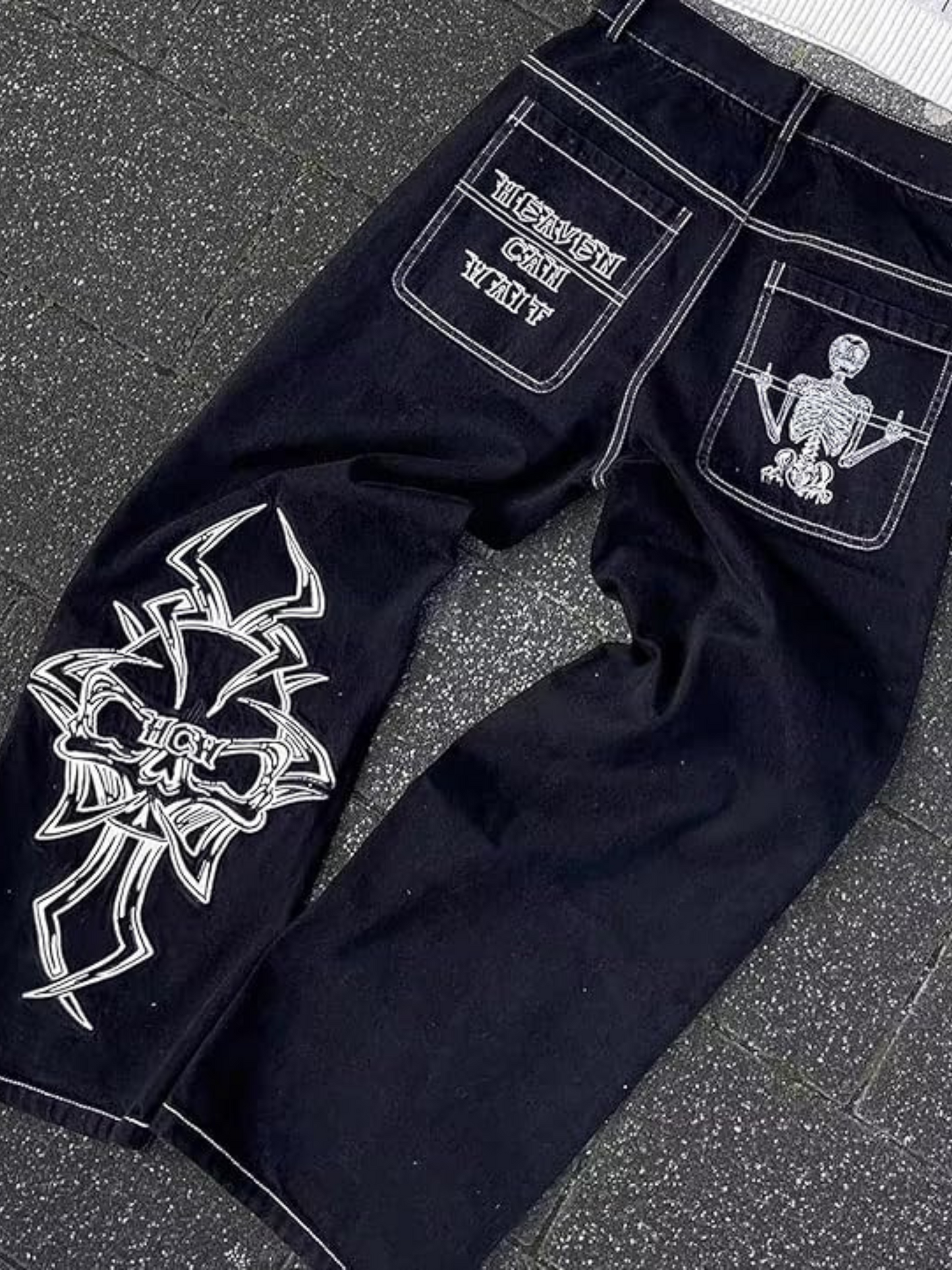 Valora Embroidered Baggy Jeans