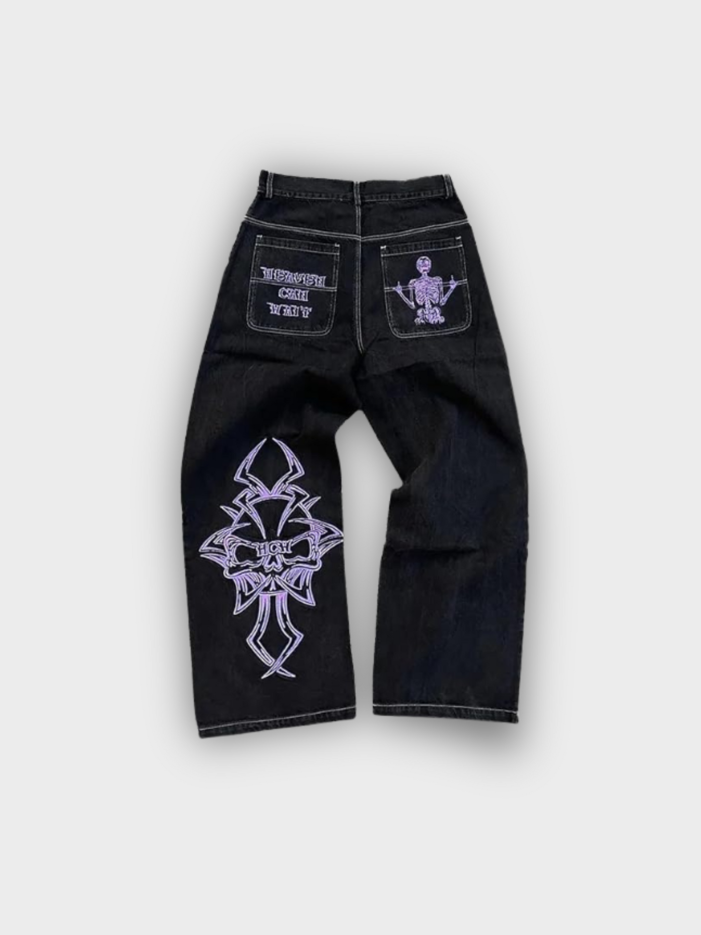Valora Embroidered Baggy Jeans