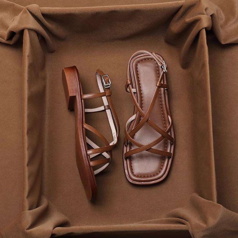 VITTORIA LEATHER STRAP SANDALS