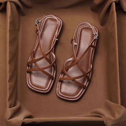 VITTORIA LEATHER STRAP SANDALS
