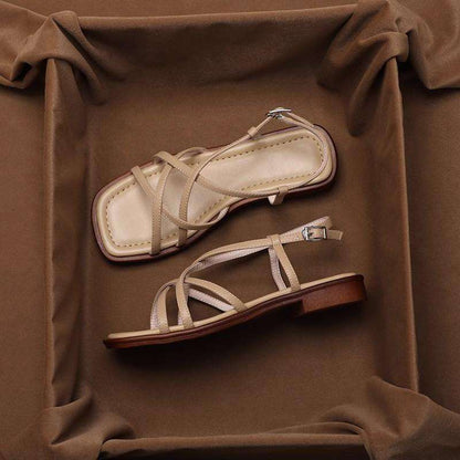 VITTORIA LEATHER STRAP SANDALS