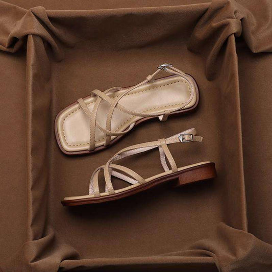 VITTORIA LEATHER STRAP SANDALS
