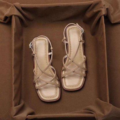 VITTORIA LEATHER STRAP SANDALS