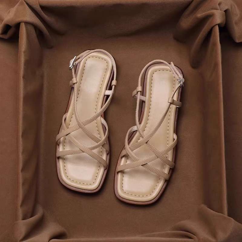 VITTORIA LEATHER STRAP SANDALS