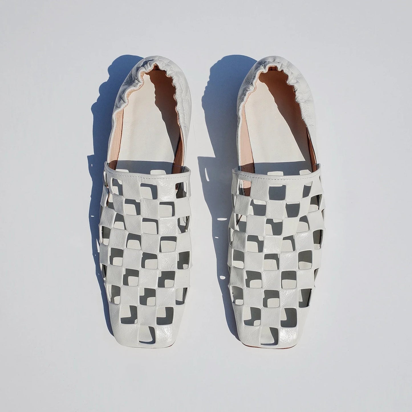 Checkered Italian Leather Mules