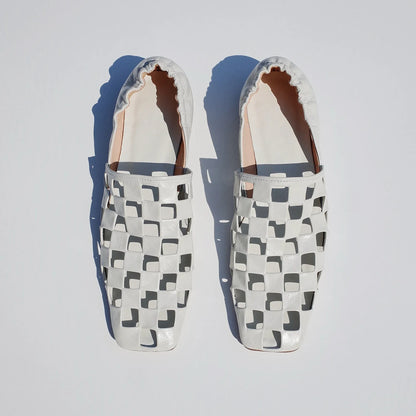 Checkered Italian Leather Mules
