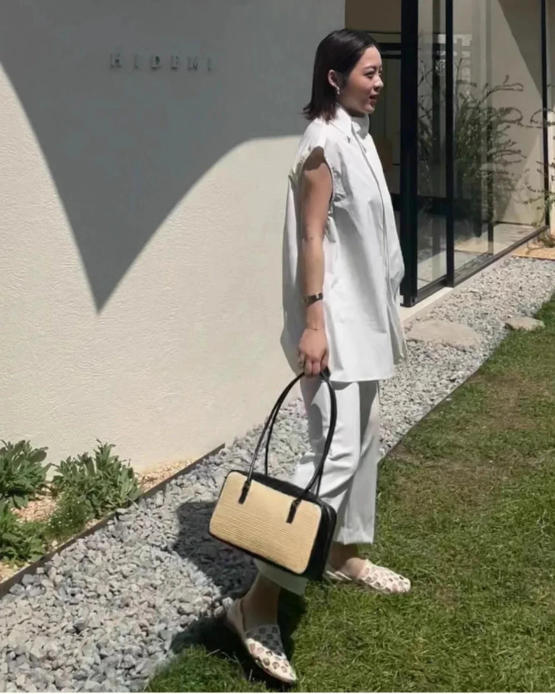 Checkered Italian Leather Mules