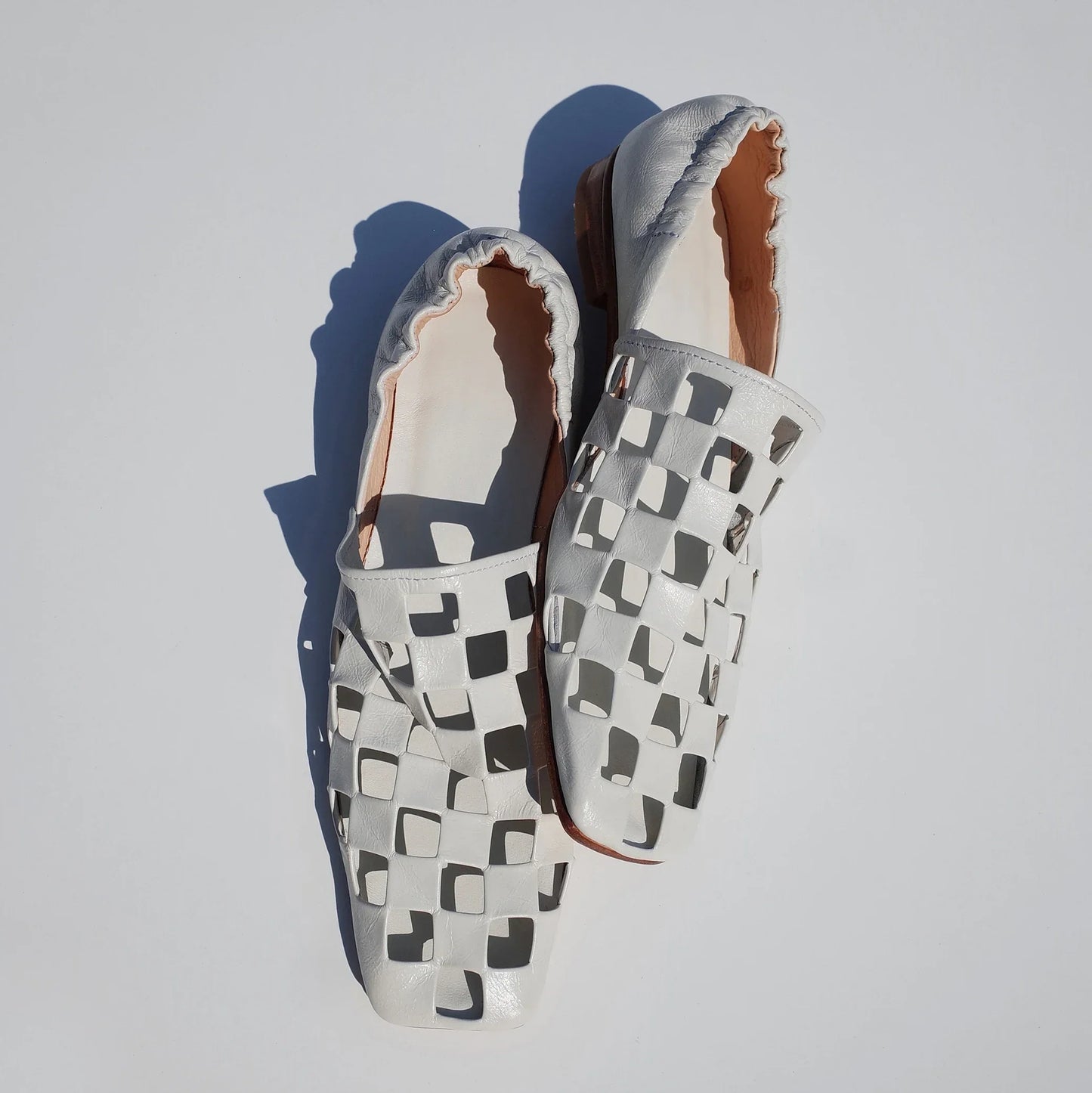 Checkered Italian Leather Mules