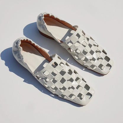 Checkered Italian Leather Mules