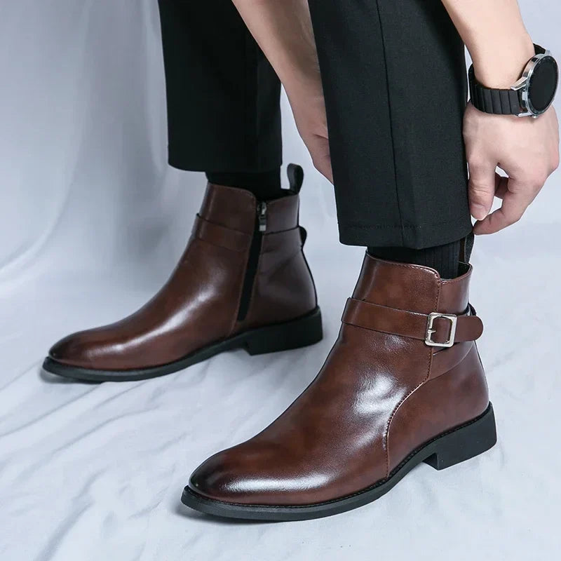 SERGIO GENUINE LEATHER CHELSEA BOOTS