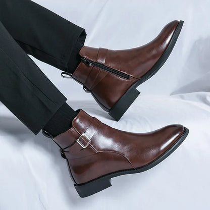 SERGIO GENUINE LEATHER CHELSEA BOOTS