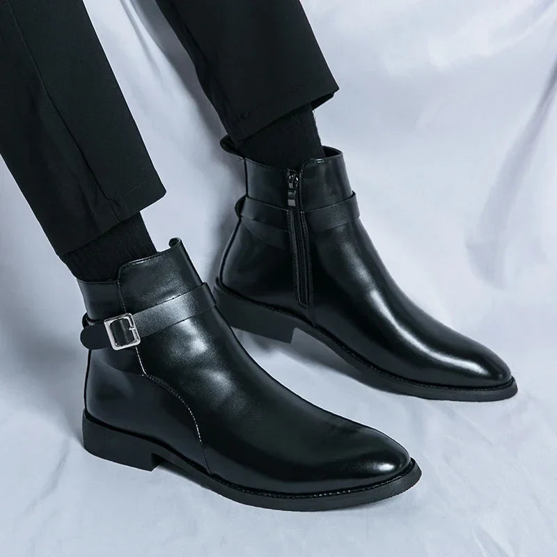SERGIO GENUINE LEATHER CHELSEA BOOTS