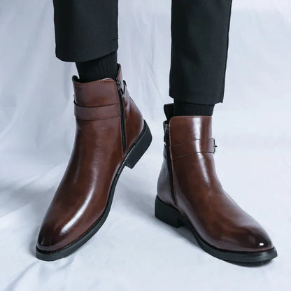 SERGIO GENUINE LEATHER CHELSEA BOOTS