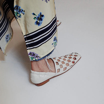 Checkered Italian Leather Mules
