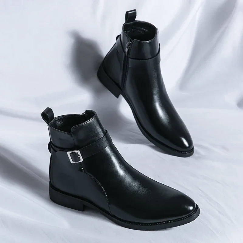 SERGIO GENUINE LEATHER CHELSEA BOOTS