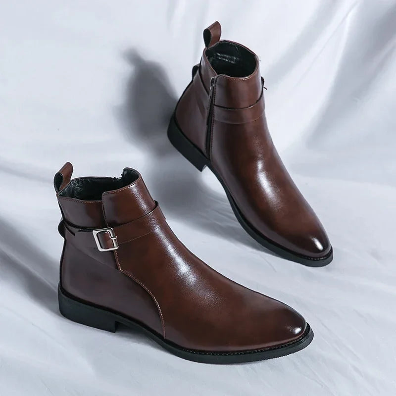 SERGIO GENUINE LEATHER CHELSEA BOOTS