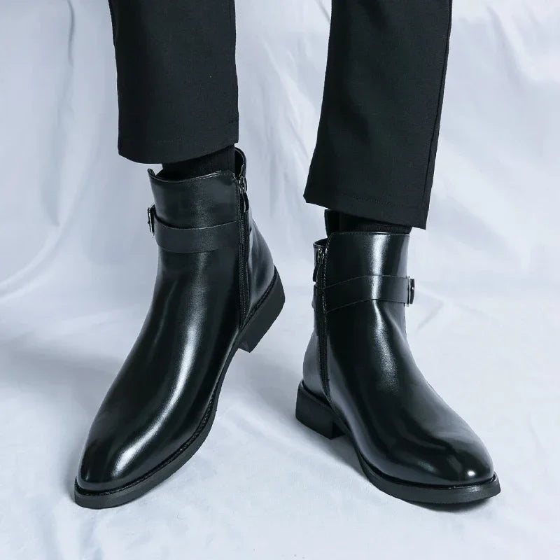 SERGIO GENUINE LEATHER CHELSEA BOOTS