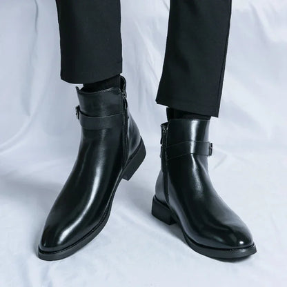 SERGIO GENUINE LEATHER CHELSEA BOOTS