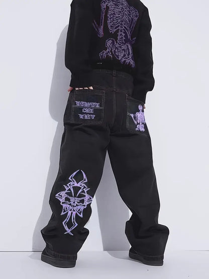 Valora Embroidered Baggy Jeans